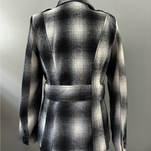 Last Kiss Black and White Peacoat - Picture 2 of 3